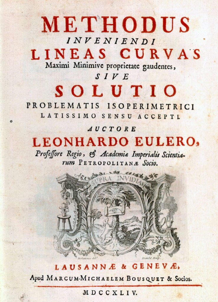 4 Титульная страница книги Эйлера Methodus inveniendi lineas curvas